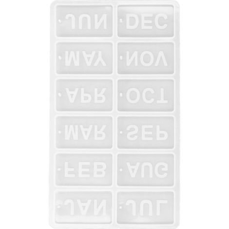 Flexible Silikonform mit englischen Monatszahlen, wiederverwendbar, langlebig, leicht zu lösen, DIY 60-738 (1/5)