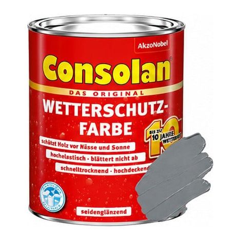 Consolan Wetterschutz-Farbe 0,75 L delfingrau Holzschutzfarbe