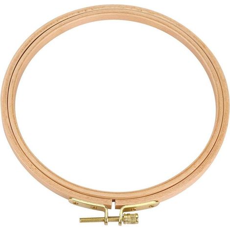 Cerceaux à Broder en Bambou Cercle Croix Créoles Bague Ronde Réglable à Broder Cercle Cadre pour DIY, 18CM (1/5)