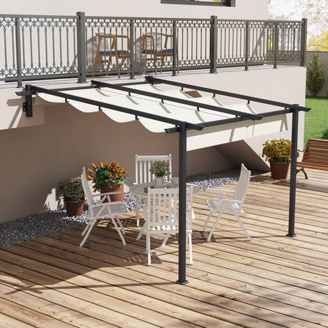 pergola terrasse toit rétractable 3x3 m aluminium HAVRYA (1/4)