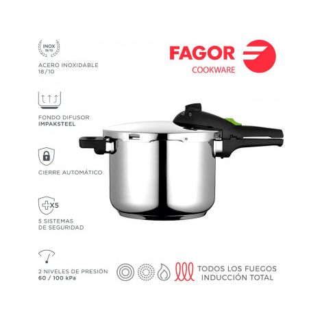 4 l super fast cooker rapid 4 l acier inoxydable 18/10 fagor ø23x11,5cm
