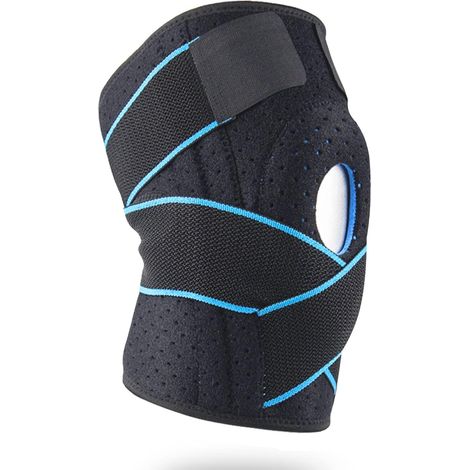 Rodillera, rodillera para rótula y ligamentos, rodillera elástica ajustable con estabilizador lateral transpirable. (1/5)