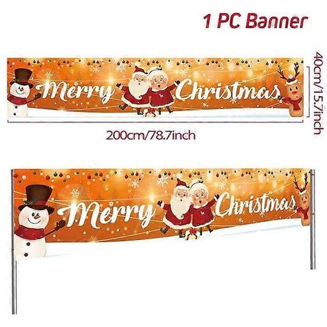 Bannière de Noël extérieure - Décoration de Noël pour la maison - Ornement de Noël - Cadeau de Bonne Année - Style 9 (1/5)