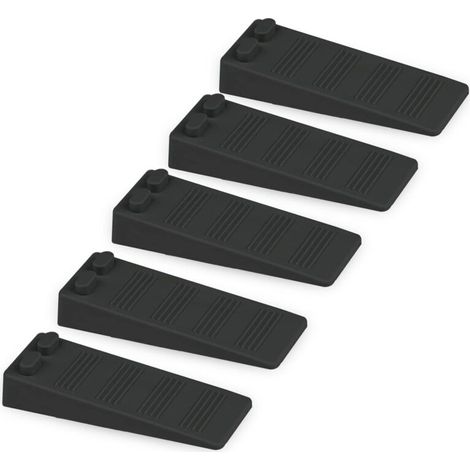 5 pièces cale porte caoutchouc souple, Hauteur Reglable Antidérapante bloc, Non Toxique, Non Odeur arrêt de porte, Protège Sols et Murs, Pour Tapis, Béton, parquets (Noir)