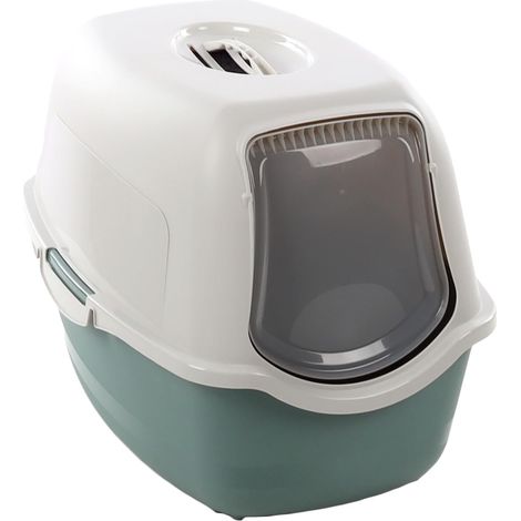 Maison de Toilette Vert - Bac à Litière Fermé - 39x56x39,4 CM - Nettoyage Facile - Filtre Qui réduit Les Mauvaises odeurs - Couvercle Amovible (1/4)