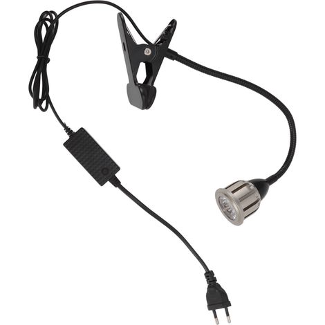 Lampe LED pour aquarium avec puce COB, rotation à 360°, fixation par pince et bras flexible. (1/5)