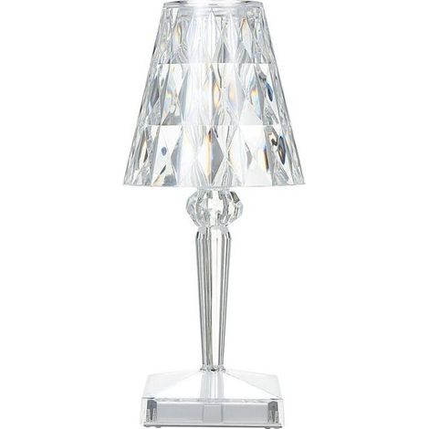 Lampe de table en cristal diamant, lampe de chevet en cristal rechargeable par USB, température et luminosité réglables, commande tactile (1/5)