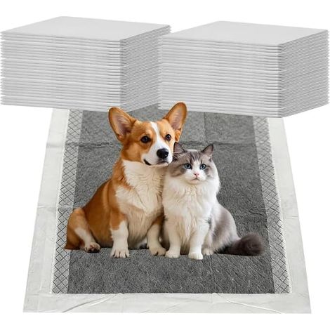 PIPI Lot de 50 tapis de dressage au charbon actif pour chien - 60 x 45 cm - Super absorbants et anti-fuite - Pour chats, chinchillas, hamsters, furets (1/5)