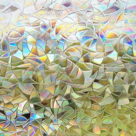 Finnez Film Anti-UV 3D Électrostatique Arc-en-Ciel pour Fenêtre - Effet Vitrage Non Adhésif Décoratif - Maison, Bureau, Chambre, Cuisine - 44.5 x 200 CM (1/5)