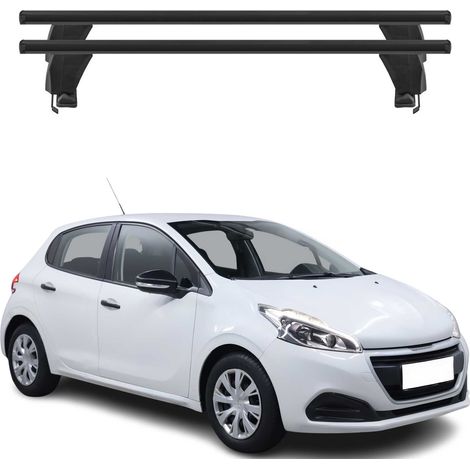 OMAC Dachträger Querträger Alu für Peugeot 208 I 2012-2015 Pre-FL – Abschließbar – T-Nut – City-Crash-getestet – Max. 50 kg Schwarz (1/5)