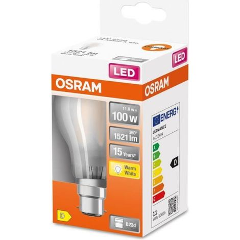 Ampoule LED standard verre dépolie 11W B22 - Blanc chaud (1/5)