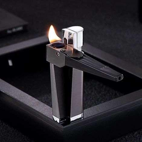 Neue schrägflammige offene Flamme Feuerzeuge aufblasbare Pfeifenfeuerzeuge Hersteller Großhandel grenzüberschreitend