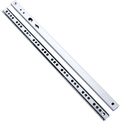 Guías para cajones con rodamientos de bolas y ranura, 17 mm de diámetro, 246 mm de longitud, guías metálicas para cajones con rodamientos de bolas, guías para cajones de muebles, profundidad