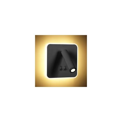8W Moderne Applique Murale LED Lampe de Lecture Murale avec Interrupteur 350° Pivotant 3W Spot Mural LED Lampe Murale Interieur pour Chambre à Coucher Chevet Salon Salle D'étude, Noir 3000K (1/5)
