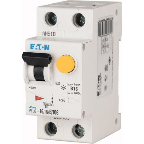 Interruttore combinato 6kA PFL6-16/1N/B/3 tipo AC