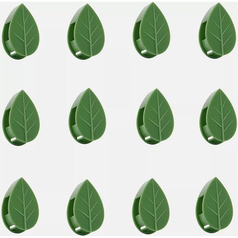 50Pcs Self-Adhesive Plant Climbing Wall Fixture Clips Leaf-Shaped Green Vine Clips for Indoor Plant Support, Gardening, Cable Organiser and Wall Decoration (1/5)