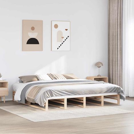 Cadre de lit sans matelas 200x200 cm bois massif de pin vidaXL (1/5)