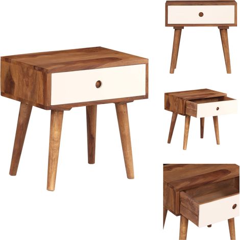 Table de chevet Bois massif de Sesham 45 x 30 x 45 cm - Table De Chevet - Meubles De Chambre - Table D'appoint - Bois Massif - Design Moderne (1/5)