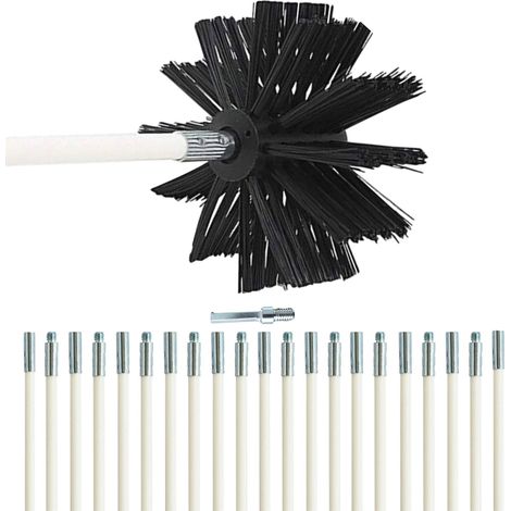 Kit de Ramonage Flexible Brosse Nettoyage de Cheminée Diamètre 41cm x 22 Tiges Nylon pour Nettoyer Cheminées Tuyaux de Chaudière Tuyaux de Ventilation (30 inch) (1/5)