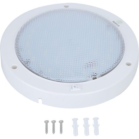 Plafonnier rond haute luminosité 42 LED 12 V 9 W 840 lm pour voiture, bateau, maison, lumière blanche chaude