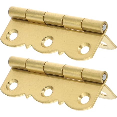 Charnière en Laiton Dorée 45 X 27 MM 6 Trous, Charnière Pliable Vintage pour Pupitre de Piano et Étagère à Partitions, Accessoire Solide Anti-Corrosion, Lot de 2 Pièces sans Vis (1/5)