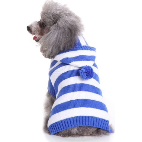 Pull Pour Chien - Tricot Rayé - Convient Chiens Tailles S M L - Pour Froid Hiver Fêtes - Unitaire (1/5)