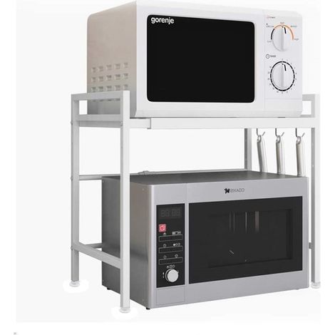 Skecten – Étagère réglable pour micro-ondes en acier au carbone – Dimensions ajustables 40-64 cm – Antirouille et anti-corrosion – Charge 15 kg
