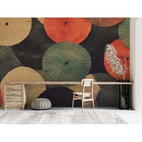 Papier peint nature motifs dombrelles japonaises dantan - 150 x 250 cm (1/2)