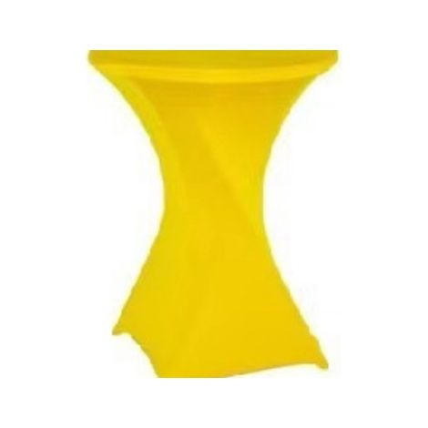 Housse de Table Ronde Extensible Haute pour Cocktail et Banquet - Lot de 4 Housses Élastiques Jaunes (60x110 cm)-lsw (1/2)