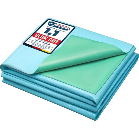 Garronda Teichfolie 6x3m (18m²) PE 0,5 mm Stärke - Gartenteich Fischteich Bachlauf UV-beständig 3-lagig Wasserdichte Teich Folie für Wassergarten Brunnen Teichbecken Teichplane Blau-Grün GD-0223