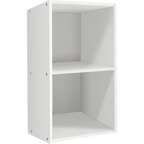 Wooden 2 Tier Cube Bookcase Shelving Display Storage Unit Cabinet Shelves (1/5)
