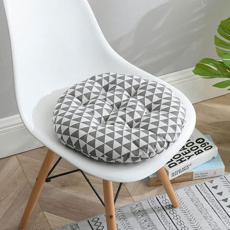 Lot de 6 coussins de chaise ronds 40 cm – Mélange coton et lin – Résistants à la saleté – Pour intérieur et extérieur - pais-40cm (1/5)