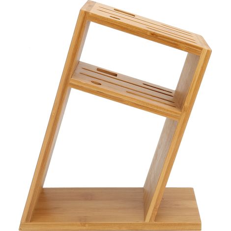 Bambus-Messerhalter, schräger Küchenmesserhalter, multifunktionales Bambusregal mit Hohlraumbelüftung, Küchenutensilien (1/5)