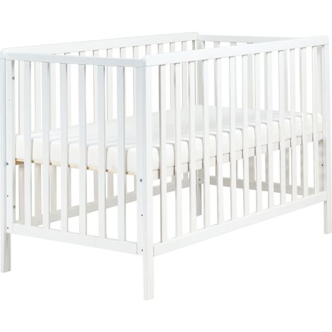 Baby Cot Bed Pine Wood KIAMA 60 x 120 cm White