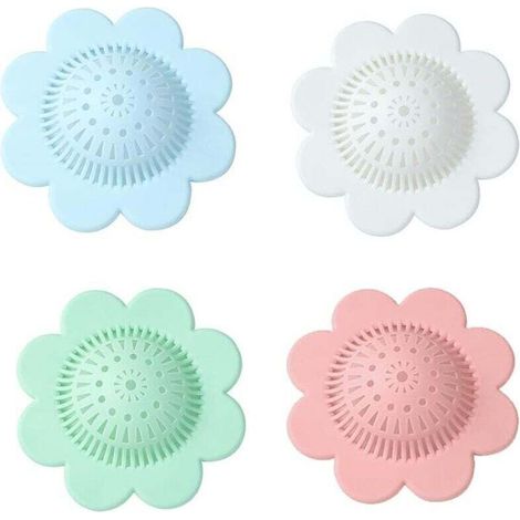 Juego de 4 tapones de silicona resistentes para desagües de ducha y bañera, cocina y baño. - Crezuo