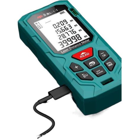Règle laser de mesure multifonctionnelle laser de mesure de distance, rétroéclairage de commutation d'unité amélioré mode LCD et pythagore, outil de mesure de distance laser à poignée portable