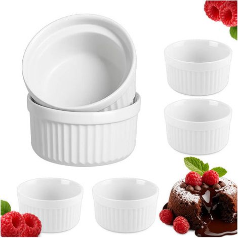 Juego de ramequines aptos para horno, 6 piezas