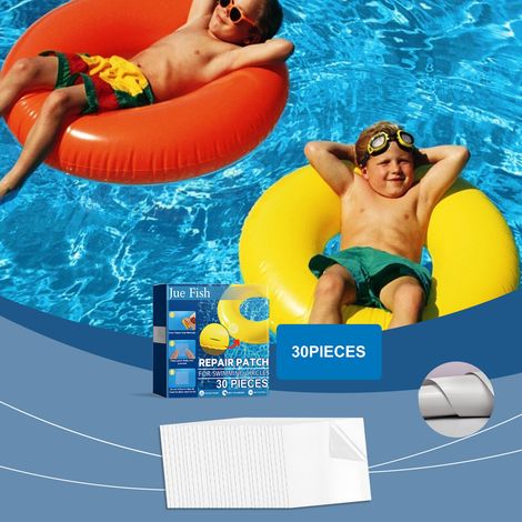 Kit de réparation pour piscine - Réparation de fuites pour bouées, tentes, bateaux gonflables - Ruban adhésif transparent et étanche - 30 pièces (1/5)