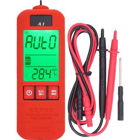 Vollautomatisches Multimeter mit LCD-Display, digitaler Messspitze, Phasen-/Neutralleitererkennung und Spannungsdetektor (1/5)