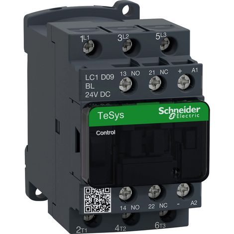 Leistungsschütz TeSys D AC3 9A 3P 1NO 1NC Spule 24VDC geringer Verbrauch Schraubklemmen