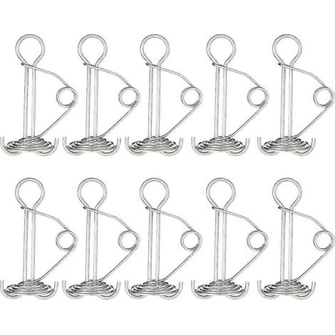 Lot de 10 piquets à ressort en spirale, clous et boucles de corde pour tente portable, piquet d'auvent en acier inoxydable pour randonnée en plein air (1/5)