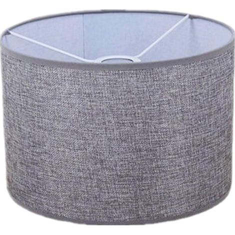 Abat-Jour Cylindrique Tissu en Lin pour Lampe de Table Lampadaire Lampe de Chevet Lampe de Suspension Remplacement Abat-Jour Abat-jour en Tissu pour Lampe 26 x 26 x 19cm (Gris)