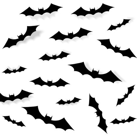 60 Pièces Autocollants De Chauvesouris D'halloween Autocollants De Chauvesouris Noire Décorations Murales De Chauvesouris Effrayantes 4 Tailles Différentes Pour Les Fournitures De Fête D'halloween (1/5)
