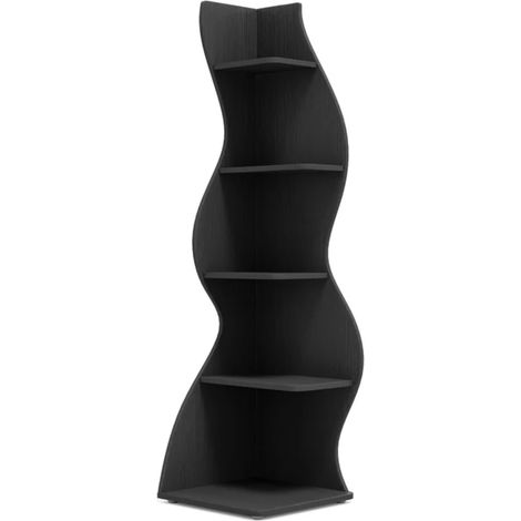 5-stufiges Eckregal aus Holz Schwarz 50 x 50 x 182,5 cm MODENUIT (1/5)