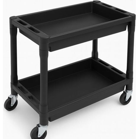 Storage Tool Trolley Utility Cart (2 Tier Rolling Mechanic Workshop On Wheels)