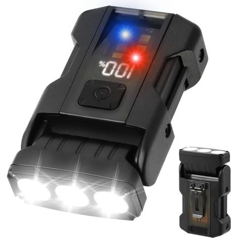 Wiederaufladbare Mini-LED-Taschenlampe, 550 Lumen, superhelle kleine EDC-Taschenlampe mit Magnetfuß, 80° drehbare Taschenlampe, USB-C, Camping-Taschenlampe