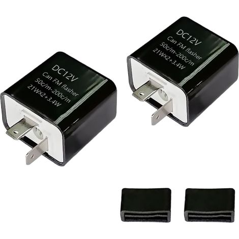 ​​2 Pieces Centrale pour Clignotants Moto,2Pin Clignotant Relais,Relais Clignotant Réglable, DC12V Centrale Clignotante,Avec Engrenage Réglable,pour Clignotant Moto LED-Boîtier Lgnifuge