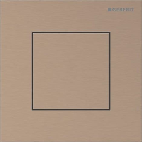 Geberit Typ 40 Urinalsteuerung mit pneum. Spülauslösung, Betätigungsplatte eckig, Taste Rotgold gebürstet, Easy to Clean (1/5)