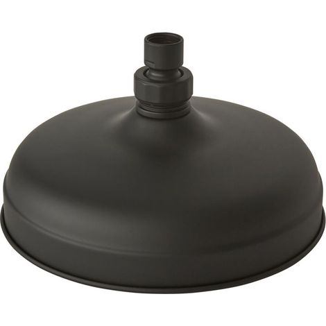 Milano Elizabeth Round Rainfall Shower Head - 205mm Black (Swivel Joint)