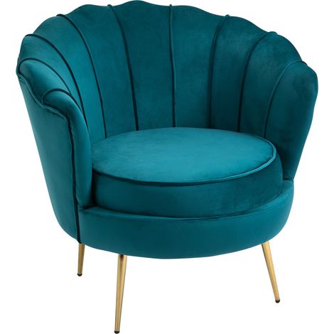 Poltrona dal design vintage in velluto, poltrona retrò per camera da letto, soggiorno o ufficio, verde petrolio 79x77x77cm